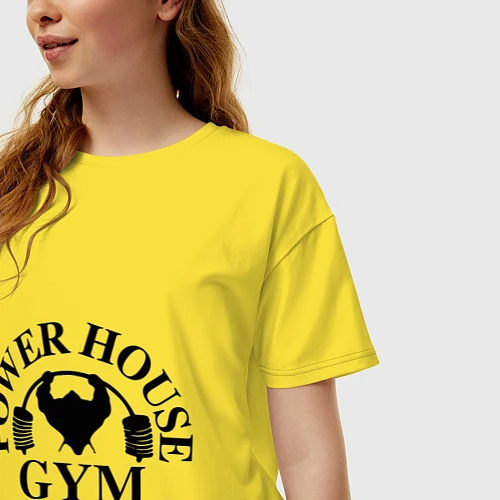 Женская футболка оверсайз Power House Gym / Желтый – фото 3