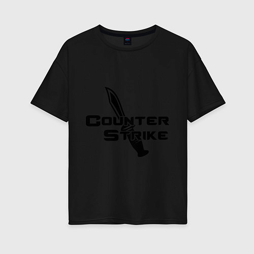 Женская футболка оверсайз Counter Strike: Knife / Черный – фото 1