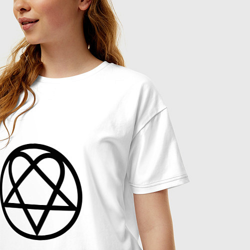 Женская футболка оверсайз HIM Symbol / Белый – фото 3