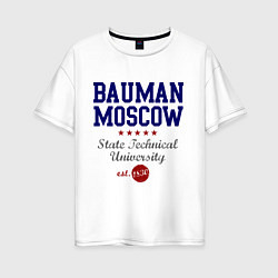 Футболка оверсайз женская Bauman STU, цвет: белый