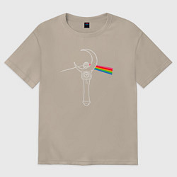 Футболка оверсайз женская Dark side of the moon, цвет: миндальный