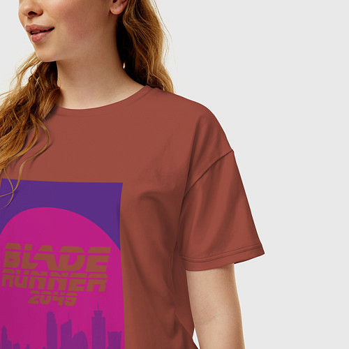 Женская футболка оверсайз Blade Runner 2049: Purple / Кирпичный – фото 3