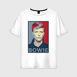 Футболка оверсайз женская Bowie Poster, цвет: белый