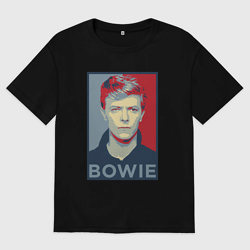 Женская футболка оверсайз Bowie Poster / Черный – фото 1