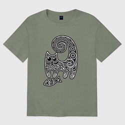 Женская футболка оверсайз Кот3