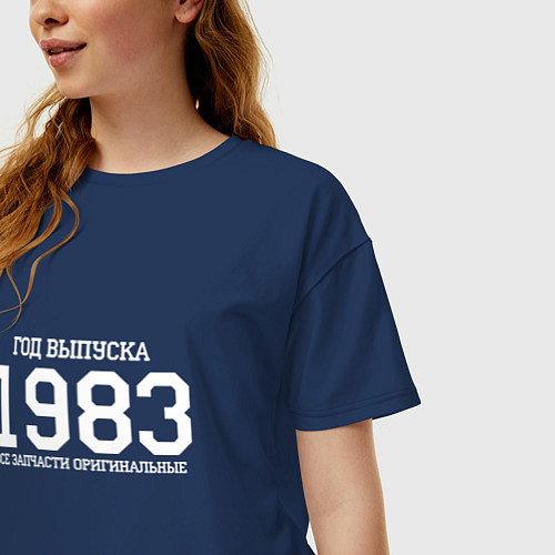 Женская футболка оверсайз Год выпуска 1983 / Тёмно-синий – фото 3