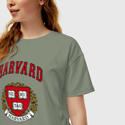 Футболка оверсайз женская Harvard university, цвет: авокадо — фото 2
