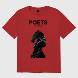Футболка оверсайз женская Poets of the Fall: Black Horse, цвет: красный