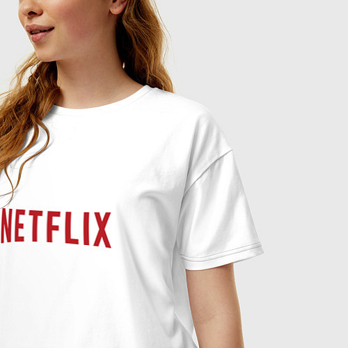 Женская футболка оверсайз Netflix / Белый – фото 3