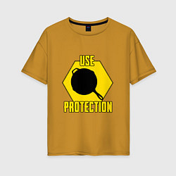 Футболка оверсайз женская Use Protection, цвет: горчичный
