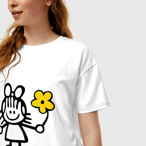 Женская футболка оверсайз Для влюбленных / Белый – фото 3