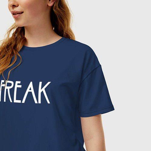 Женская футболка оверсайз Freak / Тёмно-синий – фото 3