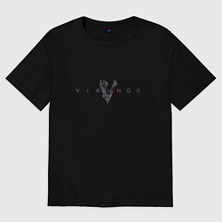 Футболка оверсайз женская Vikings, цвет: черный