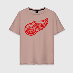 Футболка оверсайз женская Detroit Red Wings: Pavel Datsyuk, цвет: пыльно-розовый