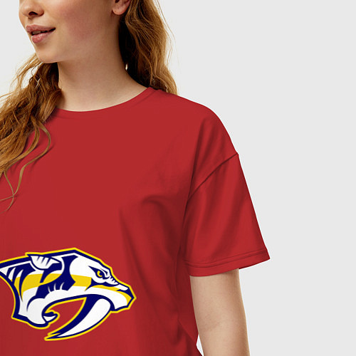 Женская футболка оверсайз Nashville Predators: Radulov 47 / Красный – фото 3