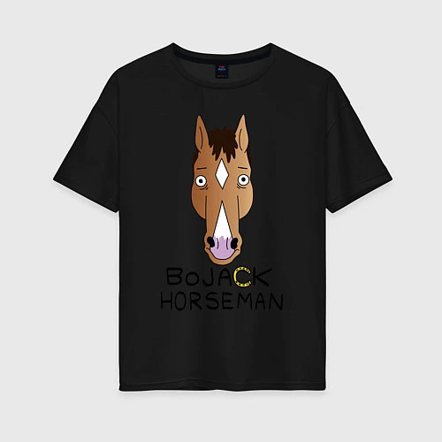 Женская футболка оверсайз BoJack Horseman / Черный – фото 1