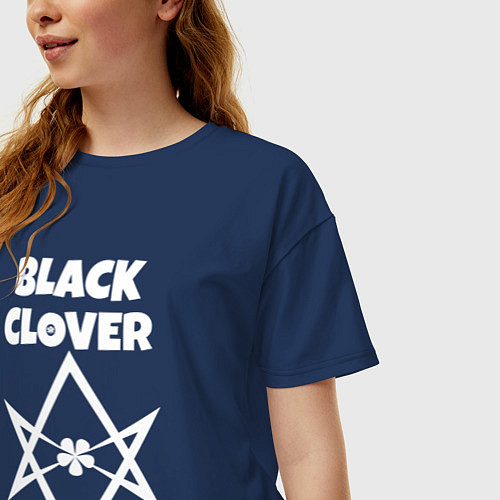 Женская футболка оверсайз Black Clover / Тёмно-синий – фото 3