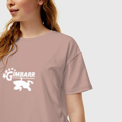 Футболка оверсайз женская Gimbarr white, цвет: пыльно-розовый — фото 2