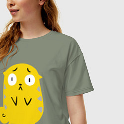 Футболка оверсайз женская Обнимашки?, цвет: авокадо — фото 2