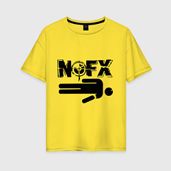 Футболка оверсайз женская NOFX crushman, цвет: желтый