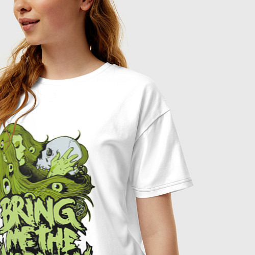 Женская футболка оверсайз Bring Me The Horizon: Green Girl / Белый – фото 3
