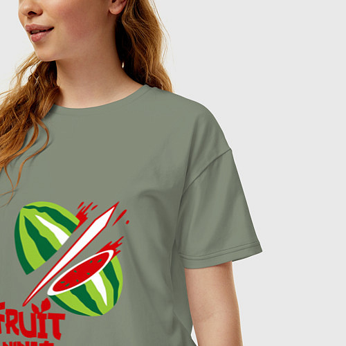 Женская футболка оверсайз Fruit Ninja / Авокадо – фото 3