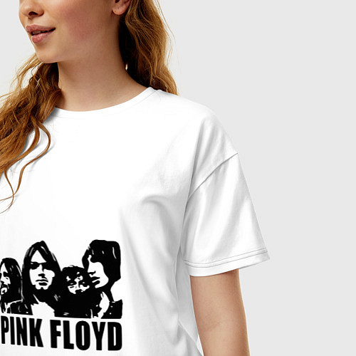 Женская футболка оверсайз Pink Floyd / Белый – фото 3