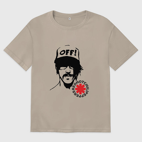 Женская футболка оверсайз Red Hot Chili Peppers: Off / Миндальный – фото 1