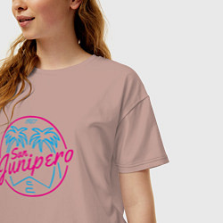 Футболка оверсайз женская San Junipero 1987, цвет: пыльно-розовый — фото 2