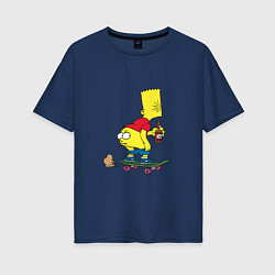 Футболка оверсайз женская Bart Simpson, цвет: тёмно-синий