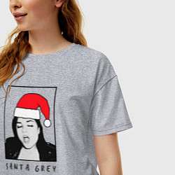 Футболка оверсайз женская Sasha Grey Santa, цвет: меланж — фото 2