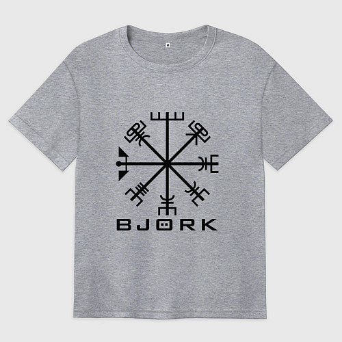 Женская футболка оверсайз Bjork Rune / Меланж – фото 1