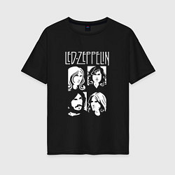 Футболка оверсайз женская Led Zeppelin Band, цвет: черный