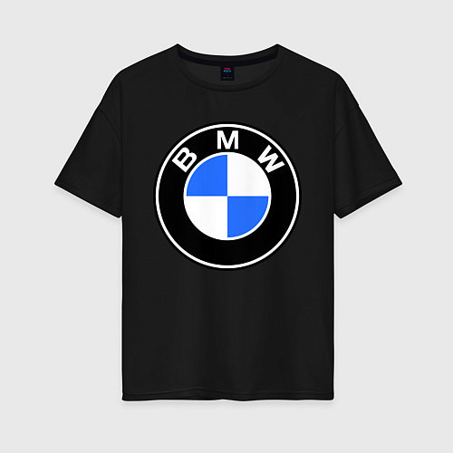 Женская футболка оверсайз Logo BMW / Черный – фото 1