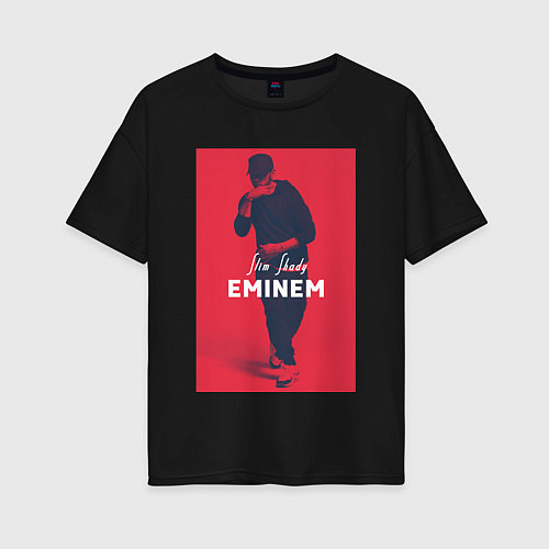 Женская футболка оверсайз Slim Shady: Eminem / Черный – фото 1