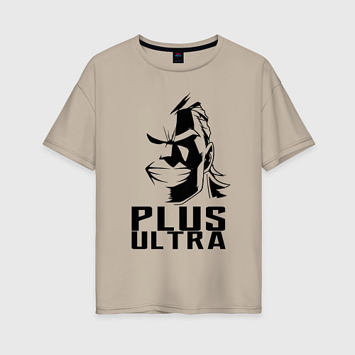 Женская футболка оверсайз Plus Ultra - My Hero Academia / Миндальный – фото 1