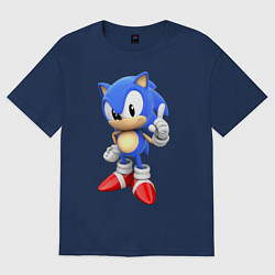 Футболка оверсайз женская Classic Sonic, цвет: тёмно-синий