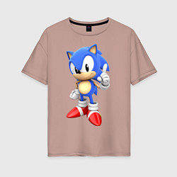 Футболка оверсайз женская Classic Sonic, цвет: пыльно-розовый