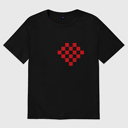 Футболка оверсайз женская I love chess, цвет: черный