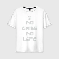 Футболка оверсайз женская No game No life, цвет: белый