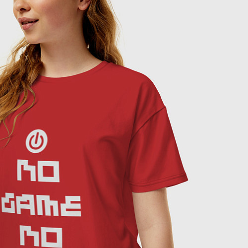 Женская футболка оверсайз No game No life / Красный – фото 3