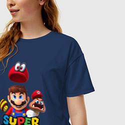 Футболка оверсайз женская Super Mario, цвет: тёмно-синий — фото 2
