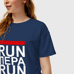 Футболка оверсайз женская Run Лера Run, цвет: тёмно-синий — фото 2
