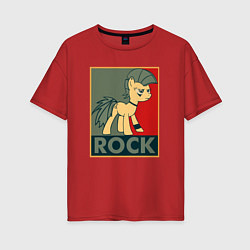 Футболка оверсайз женская Rock Pony, цвет: красный