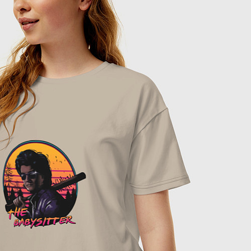 Женская футболка оверсайз The BabySitter / Миндальный – фото 3