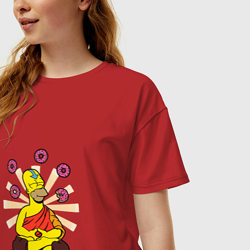 Женская футболка оверсайз Homer Relax / Красный – фото 3