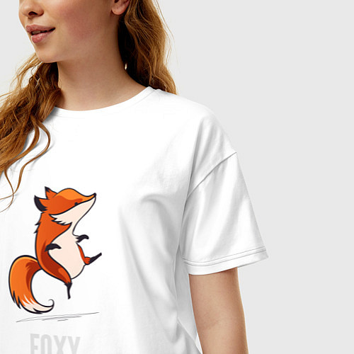 Женская футболка оверсайз Little Foxy / Белый – фото 3