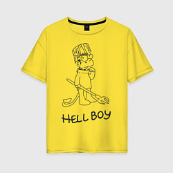 Футболка оверсайз женская Bart: Hell Boy, цвет: желтый