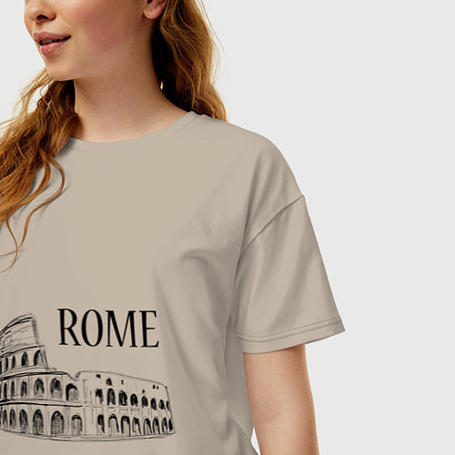 Женская футболка оверсайз Rome Coliseum / Миндальный – фото 3