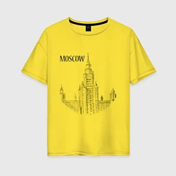 Футболка оверсайз женская Moscow MSU, цвет: желтый